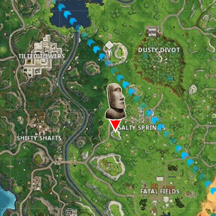 challenge search where the stone heads are looking - where do the stone heads look in fortnite
