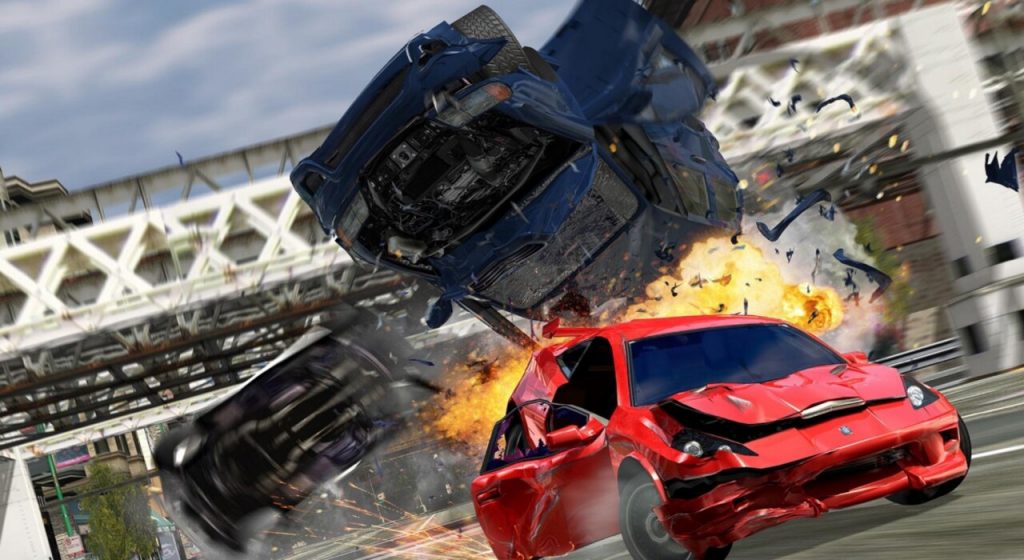 a big crash in Burnout 3 takedown
