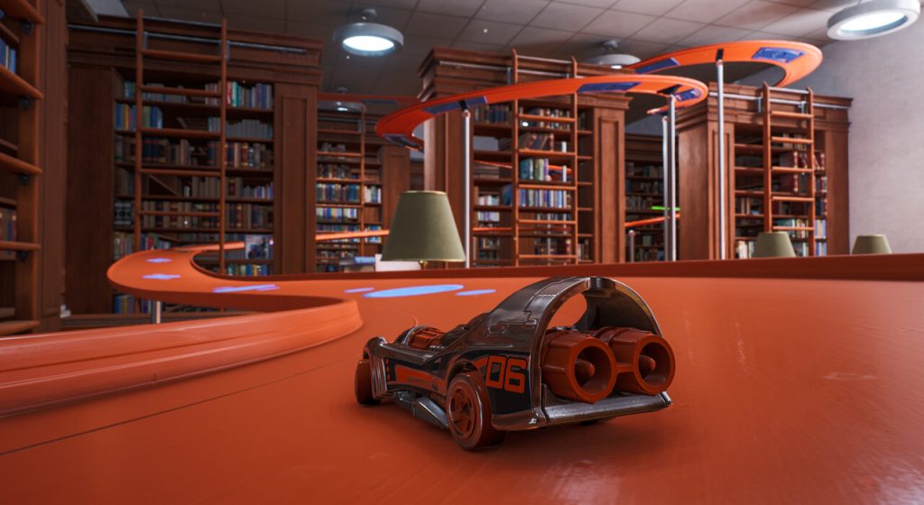 an arcade race in hot wheels unleashed