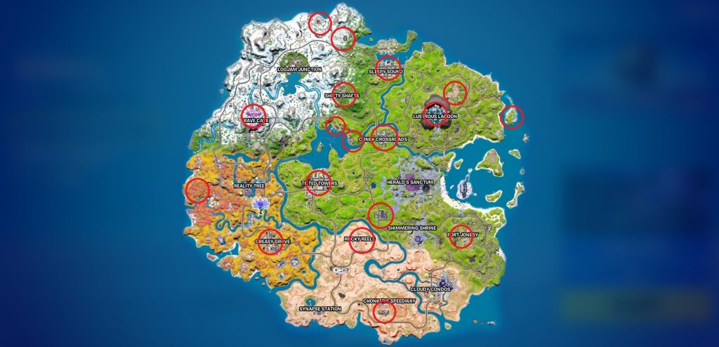 Fortnite Chapter 3 Season 4 NPC locations map