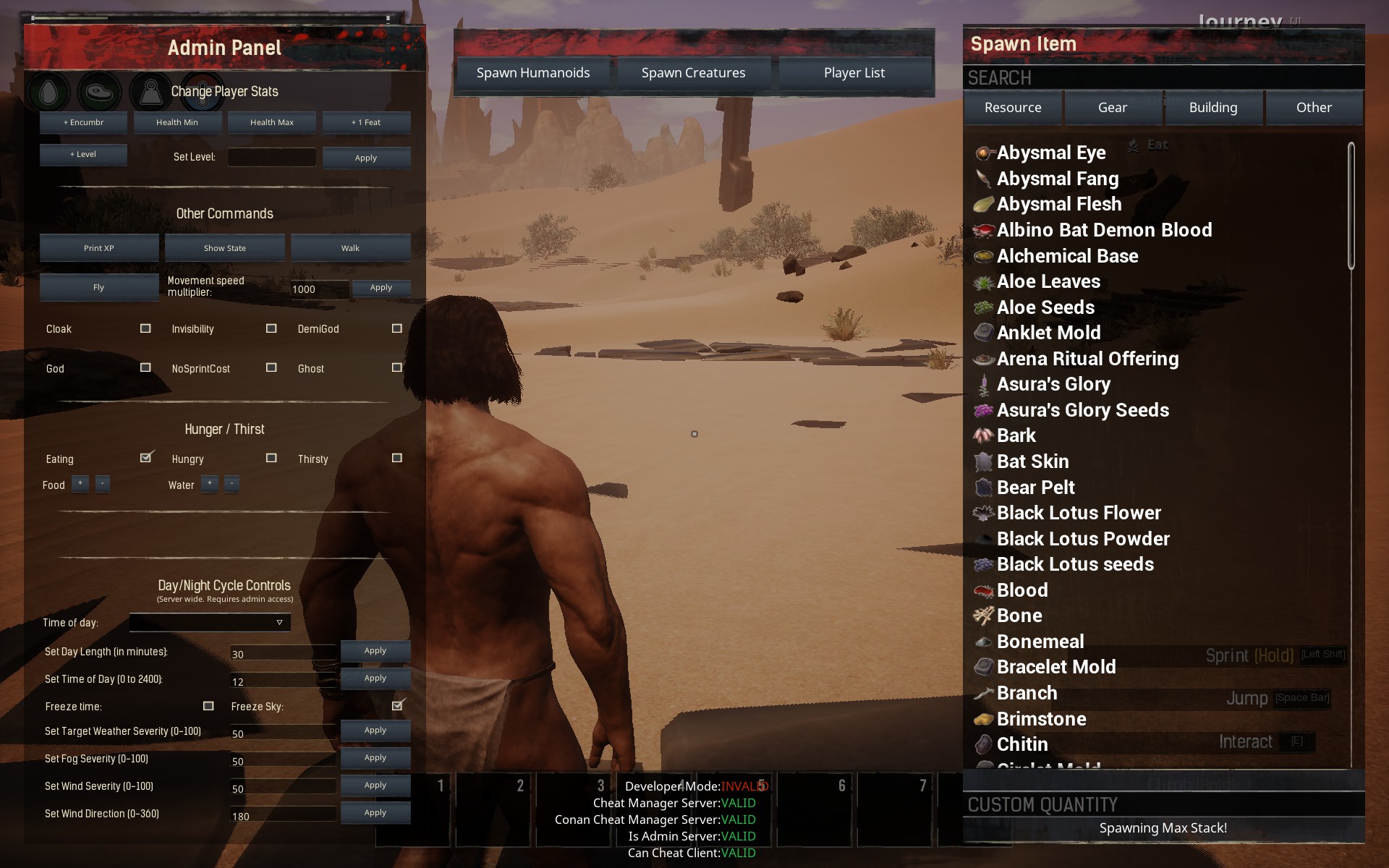 Conan Exiles How To Use The Admin Panel Cheat Codes Guide Gameranx