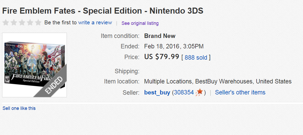 fire emblem fates special edition for sale