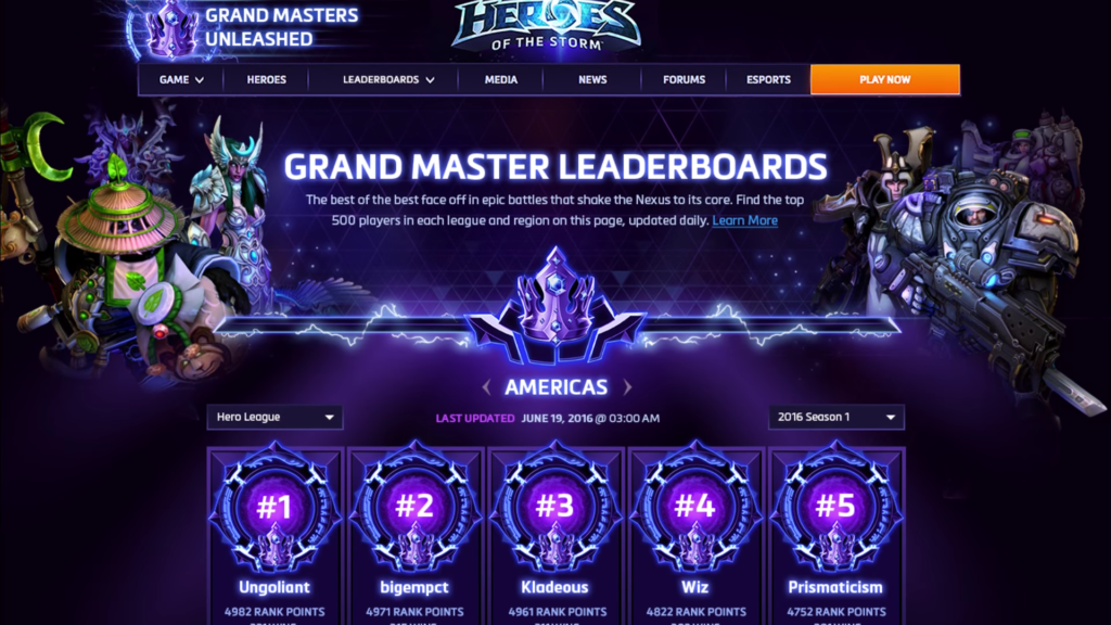 heroes of the storm ranks