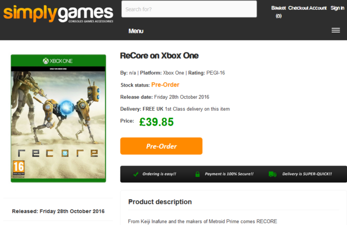 recore preorder