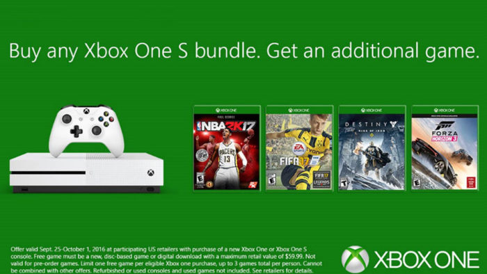 Buy an Xbox One S, Get a Free Game of Your Choosing This Week - Gameranx