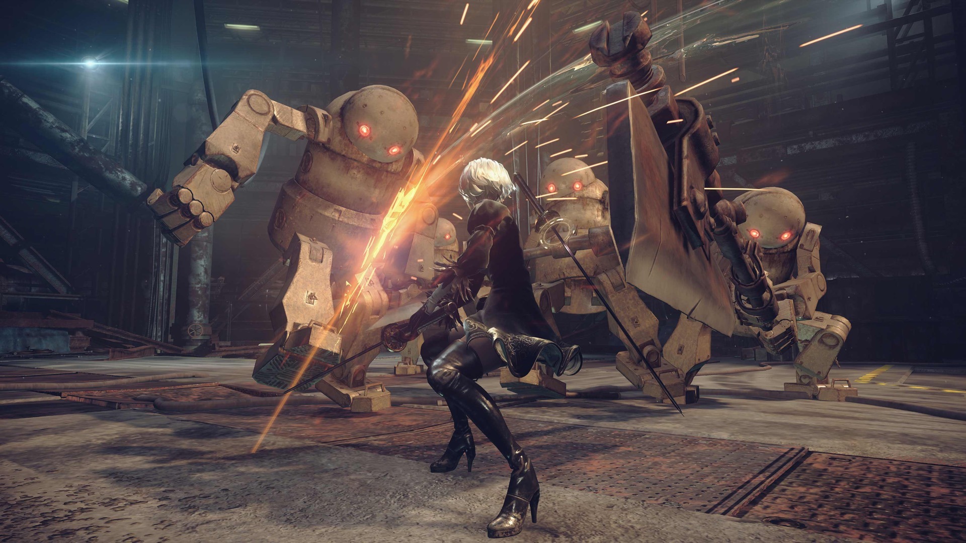 New video from the secret room of NieR: Automata-9S battles a boss