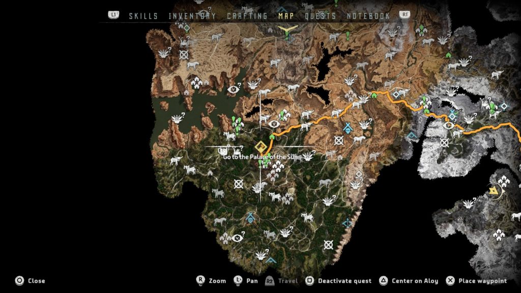 horizon zero dawn map size compared to other games