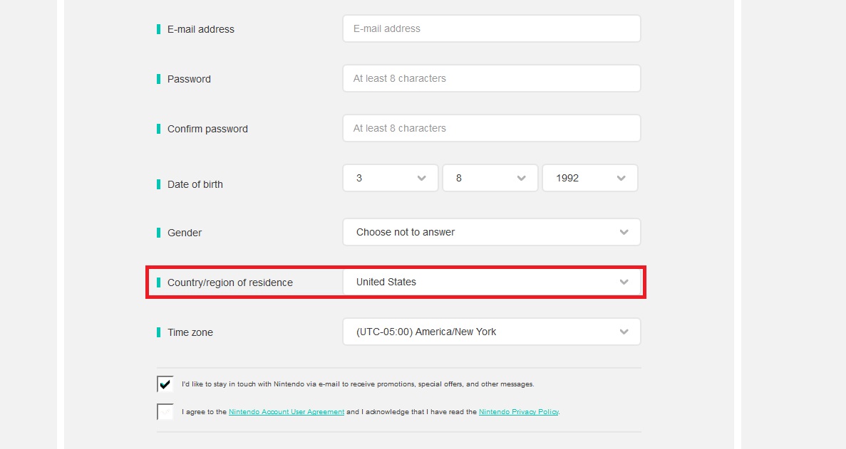 Nintendo us shop account
