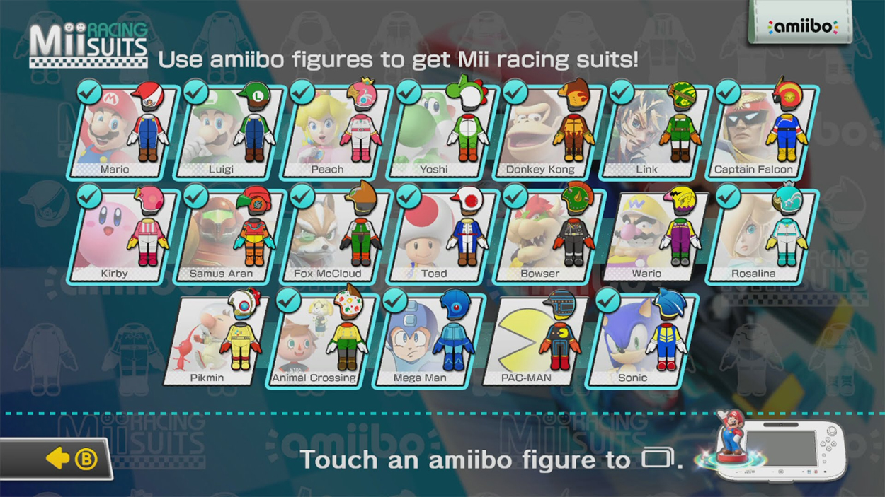 Mario Kart 8 Deluxe Guide To Mii Racing Suits And Compatible Amiibos Gameranx 0548