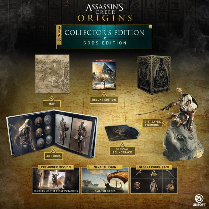 Assassin S Creed Origins Deluxe Steelbook Gold Edition And Collector S Edition Detailed Pre Orders Now Live Gameranx