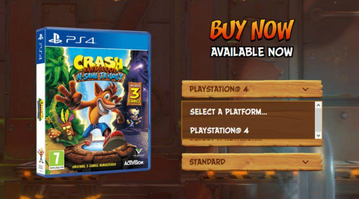 Crash Bandicoot N. Sane Trilogy Website May Have Accidentally