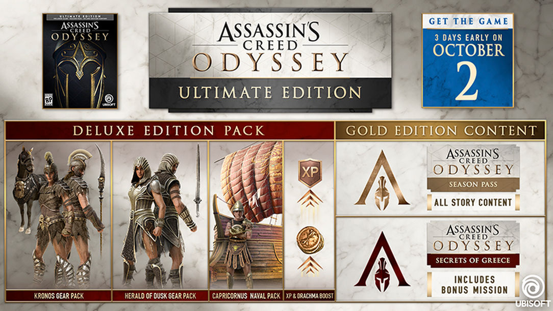 Assassin's Creed Odyssey Collector Editions Unveiled - Gameranx