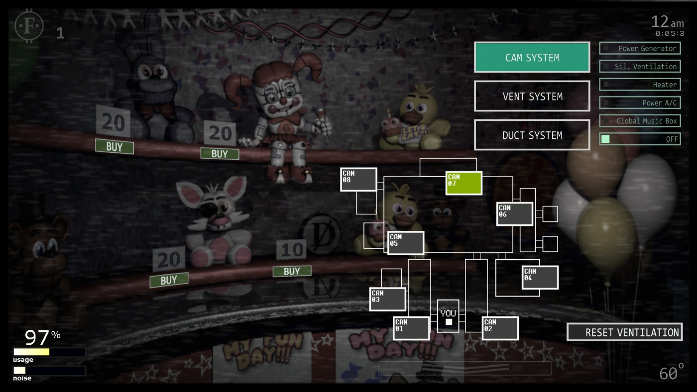 how do you cheat in five nights at pinkies