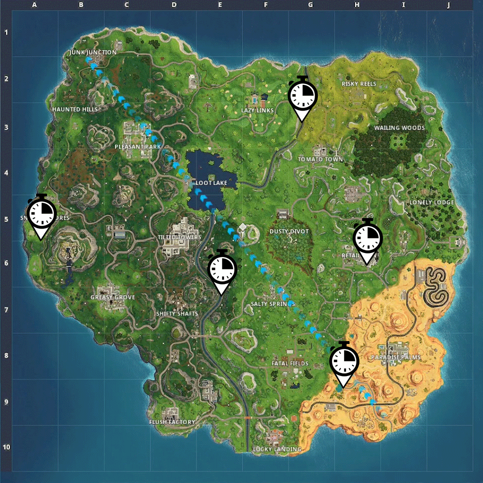 Fortnite Battle Royale Season 5 Week 6 Challenges Guide Time Trials And Treasure Locations 8543