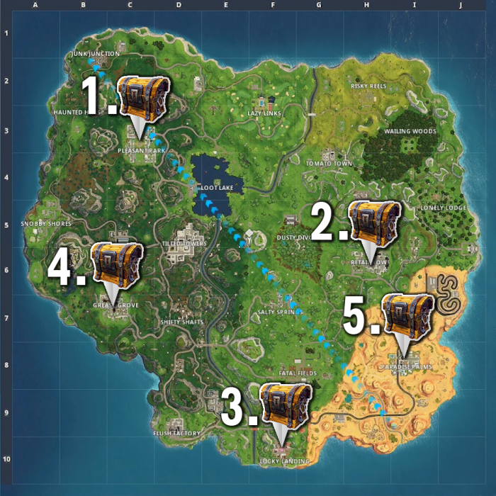 Fortnite Chest Map Season 5