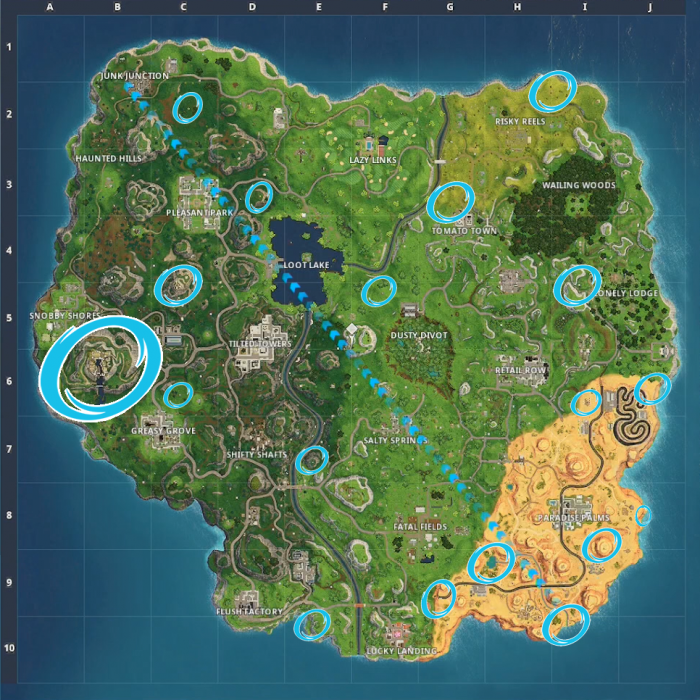Fortnite Battle Royale Season 5 Weekly Challenges Guide Treasure Collectible Locations Gameranx