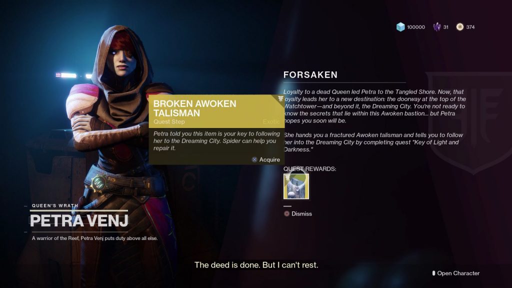 Destiny 2 Forsaken How To Unlock The Dreaming City Awoken Talisman Quest Guide Gameranx