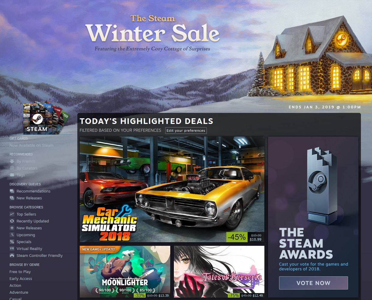 Steam’s Winter Sale Now Officially Live Gameranx