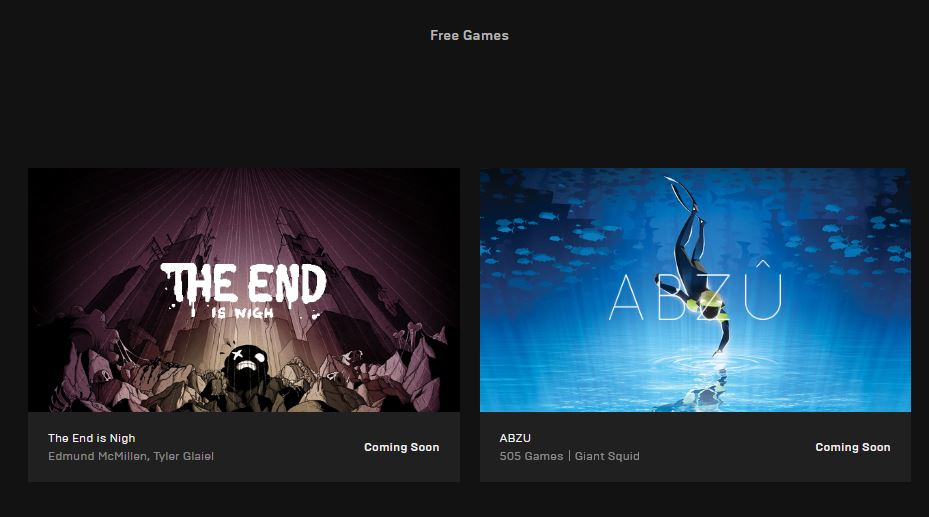 Epic Games Store Free Games For December Revealed