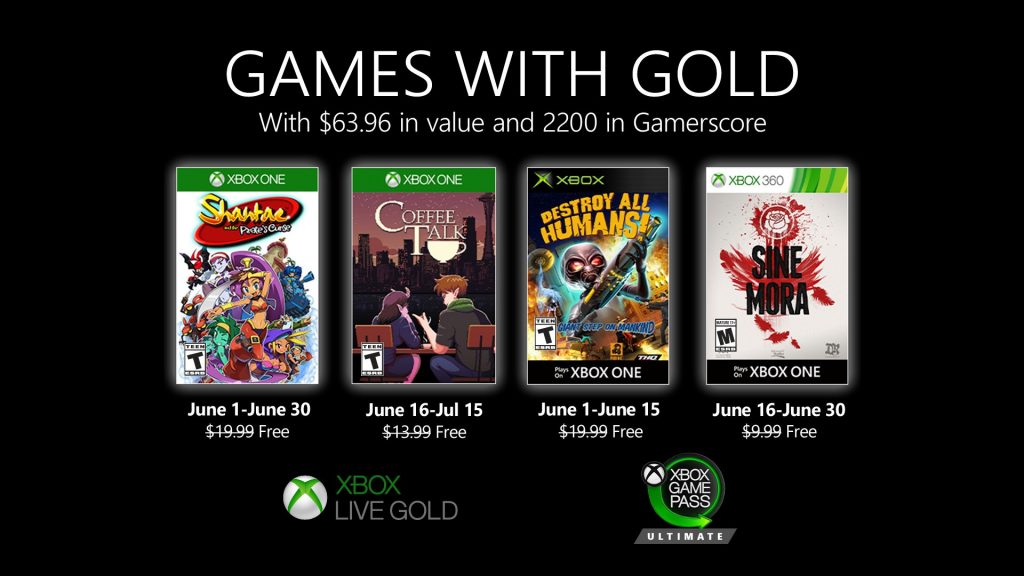 Games with Gold for June Announced, Features Coffee Talk, Shantae and