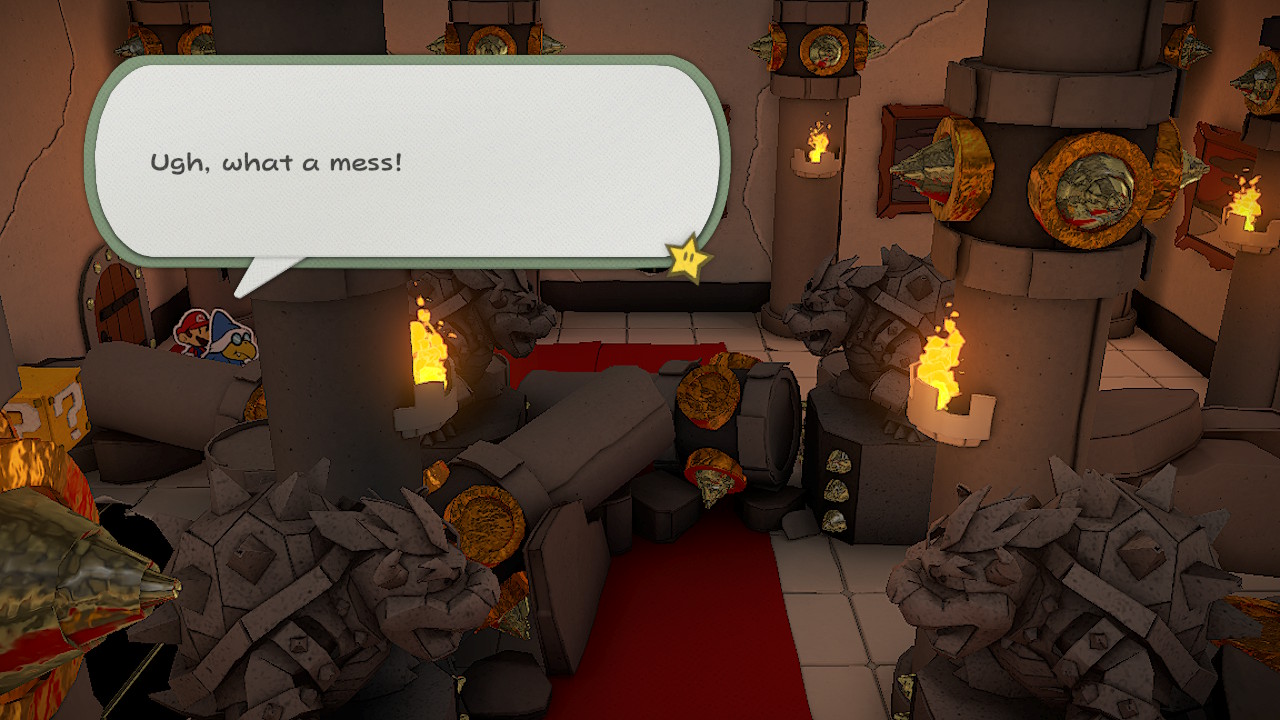 Paper Mario The Origami King Cutting The Green Streamer Bowser's