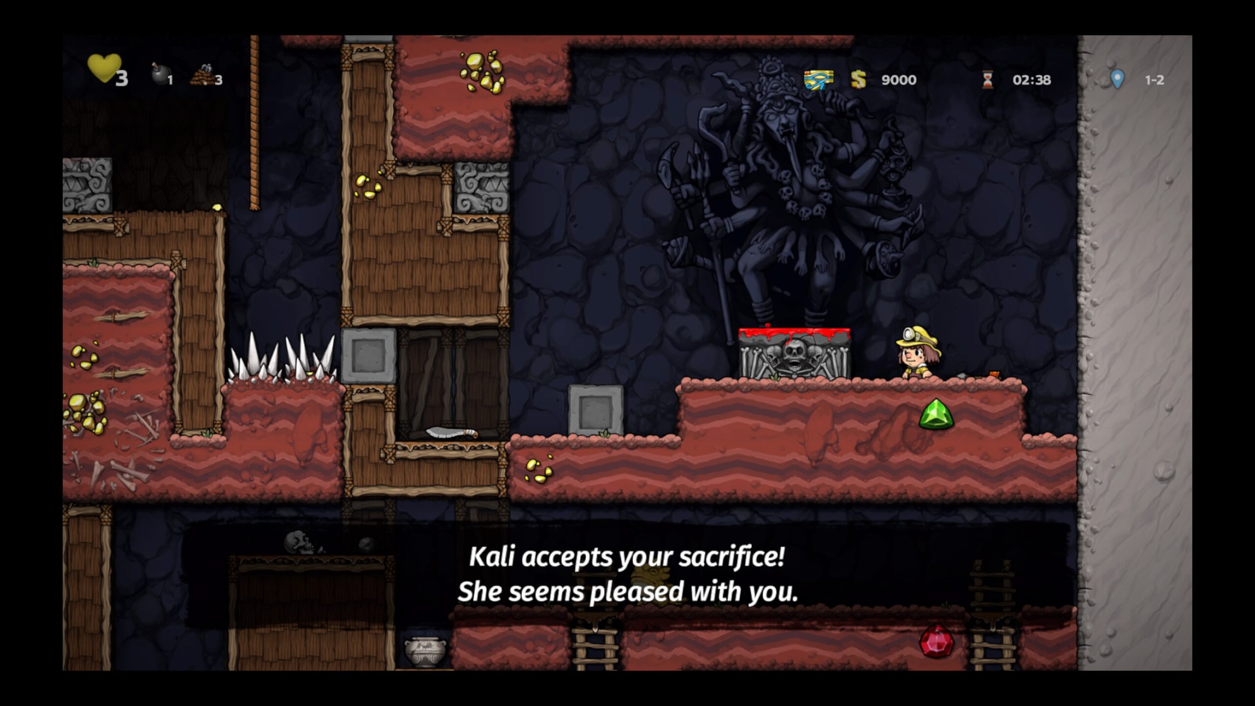 Spelunky 2 How To Get The Kapala And Heal Yourself By Defeating Enemies Best Weapons Guide