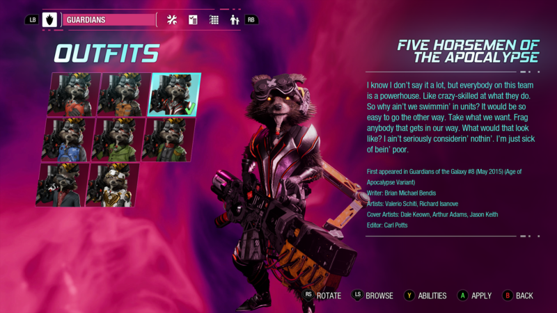 Guardians of the Galaxy: Check Out All The Unlockable Outfits ...