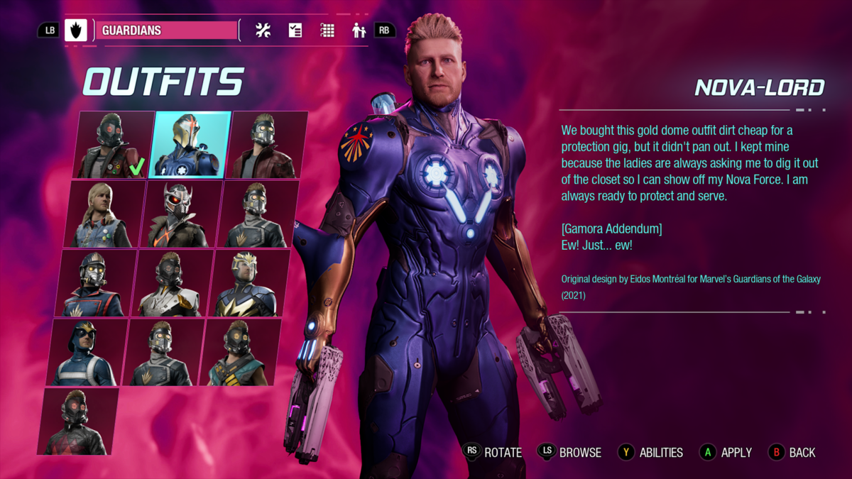 Guardians of the Galaxy: Check Out All The Unlockable Outfits ...