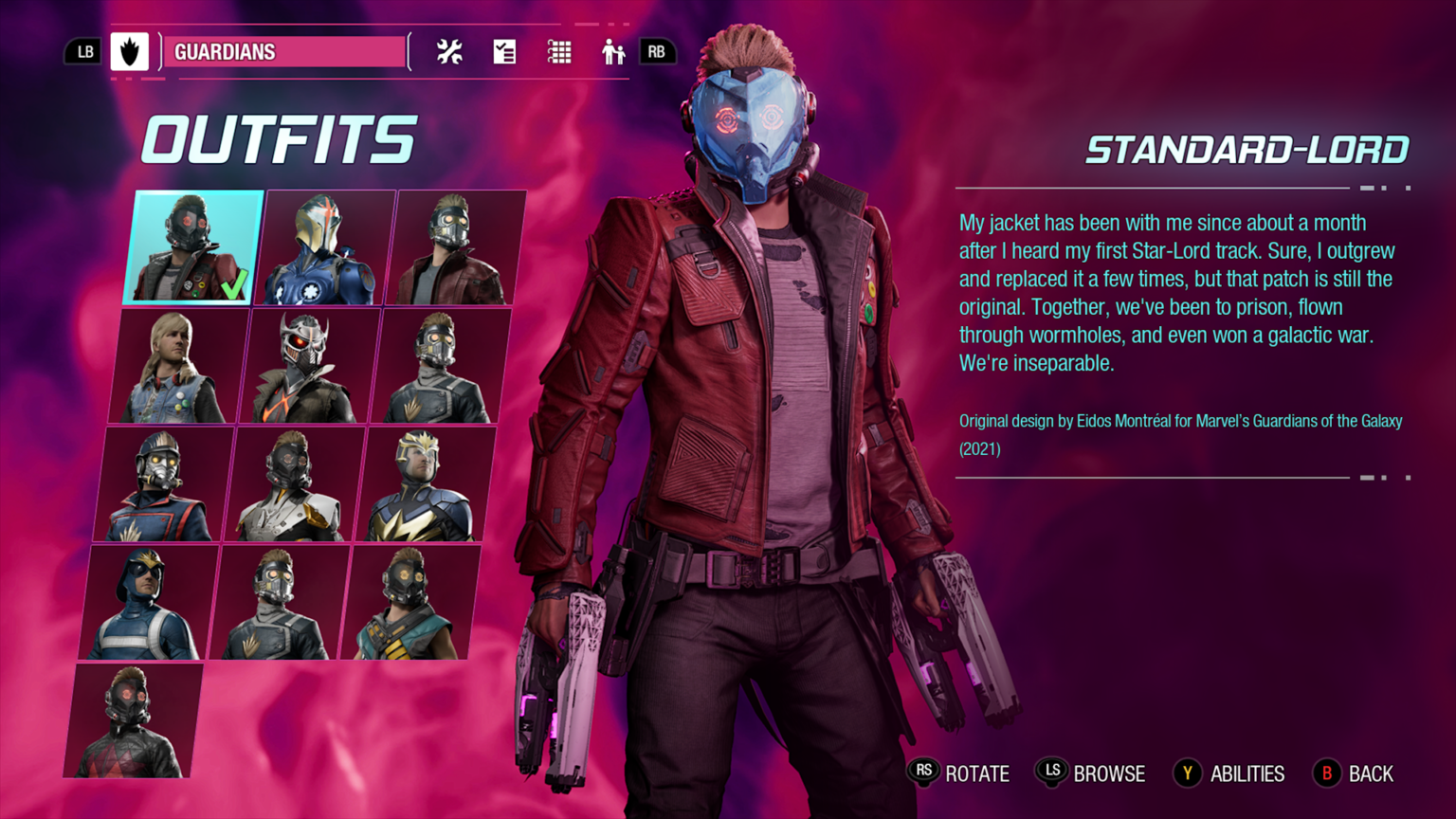 Guardians Of The Galaxy Check Out All The Unlockable Outfits Costumes Gallery Gameranx