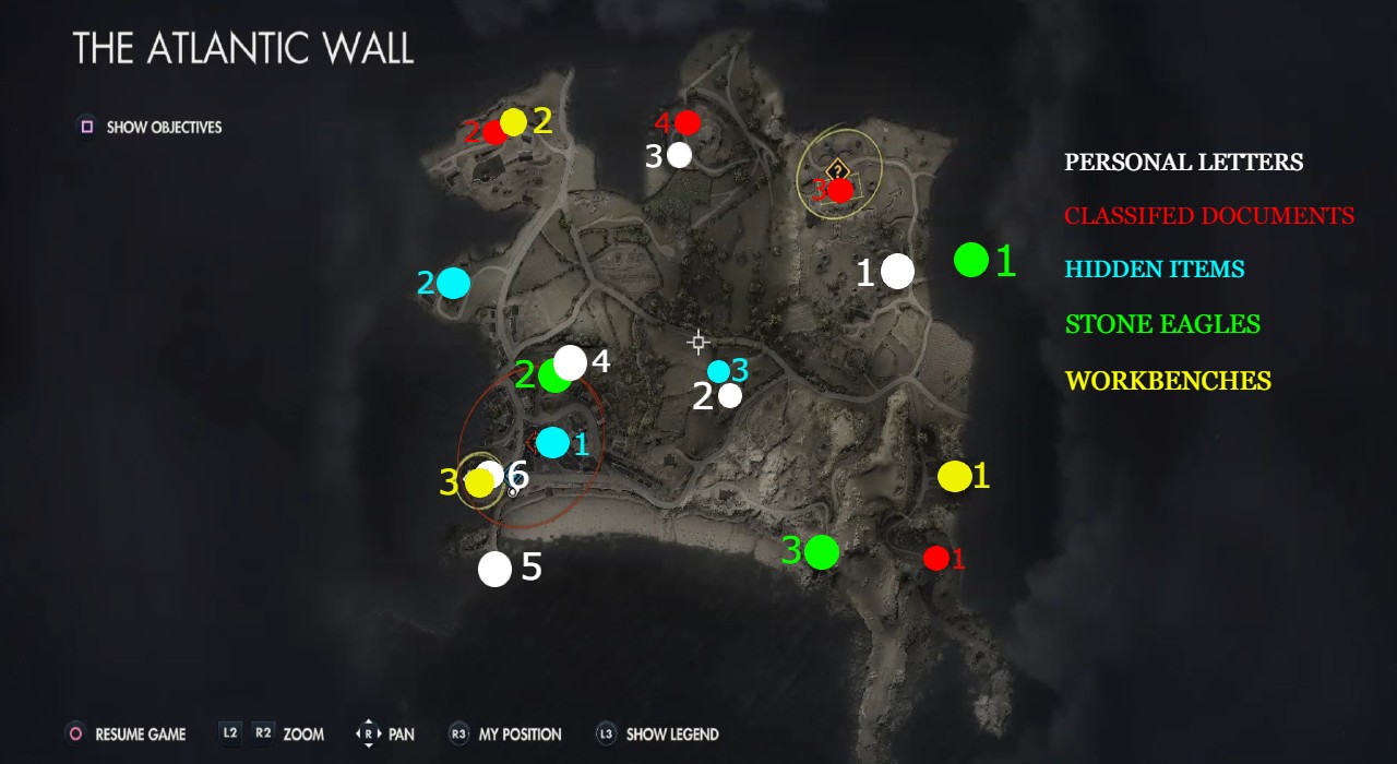 Sniper Elite 4 Objectives Map