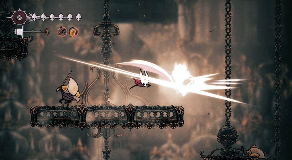 Combat gameplay of hollow knight