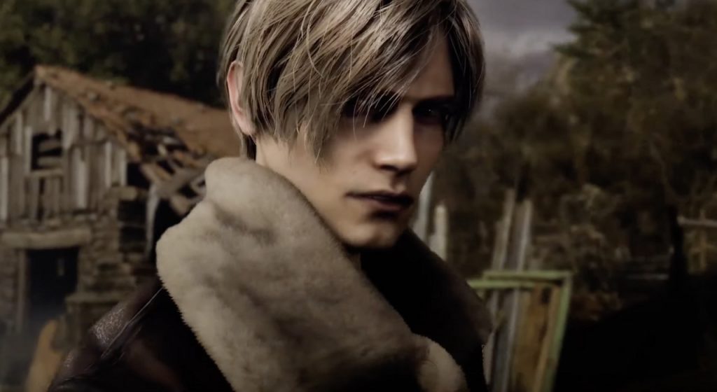 Leon's face in the village in Resident evil 4 remake
