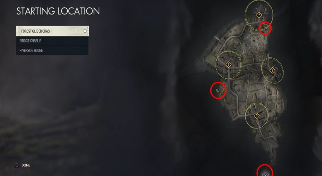 Sniper Elite 5 Mission 6 Starting Locations