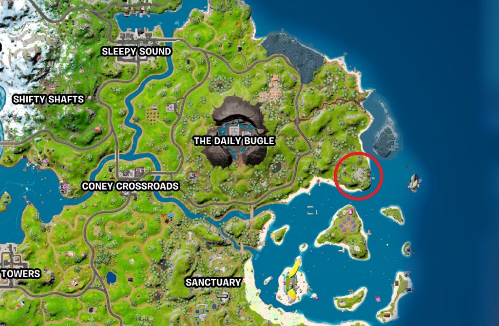 Fortnite The Ruins location map