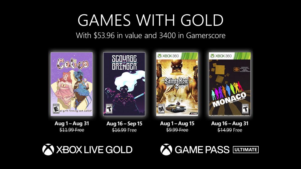 Xbox Live Games With Gold For July Announced