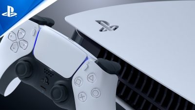 A PlayStation 5 console and controller from sony interactive entertainment