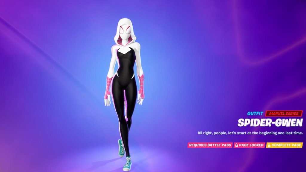 gwen spider man fortnite kin