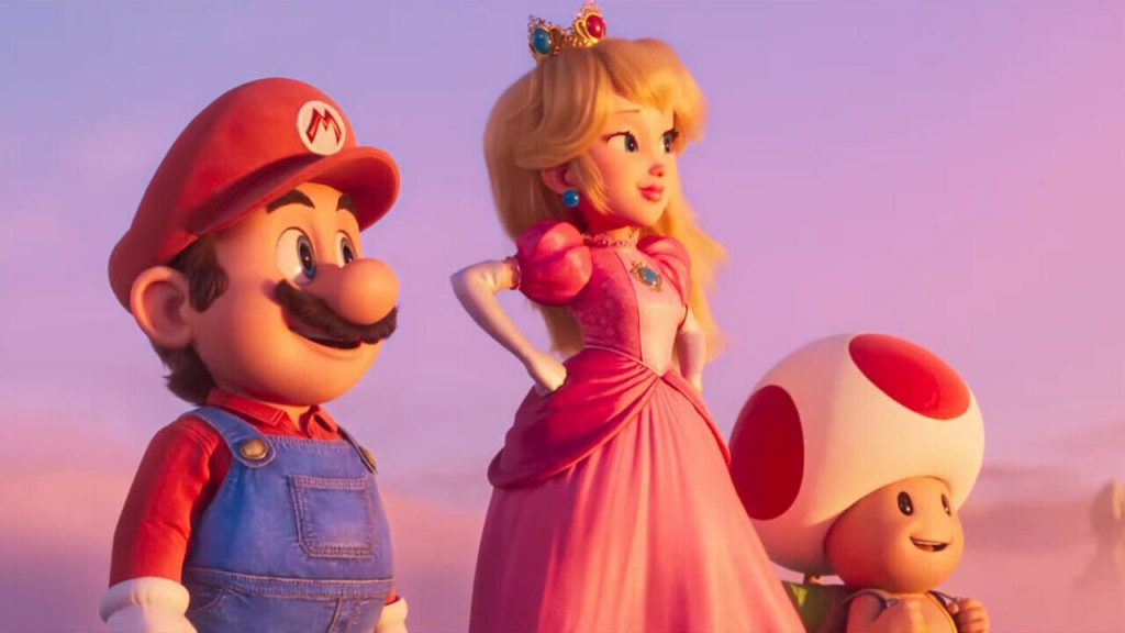 Mario Peach y Toad de la película Super Mario Bros.