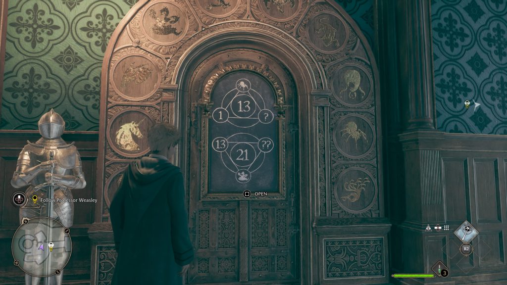 How do you open the number puzzle doors in Hogwarts Legacy?