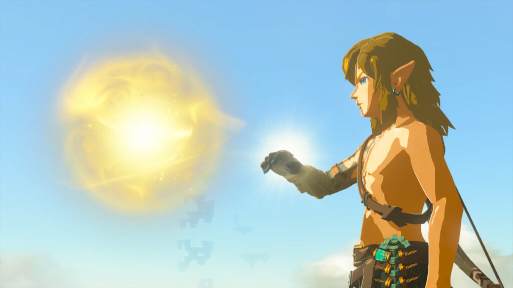 Link and a ball of light Legend Of Zelda: Tears Of The Kingdom