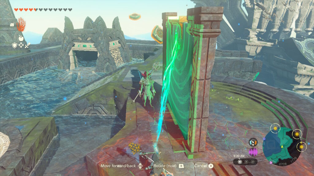 Link using Ultrahand in front of Sidon in Legend of Zelda: Tears of the Kingdom