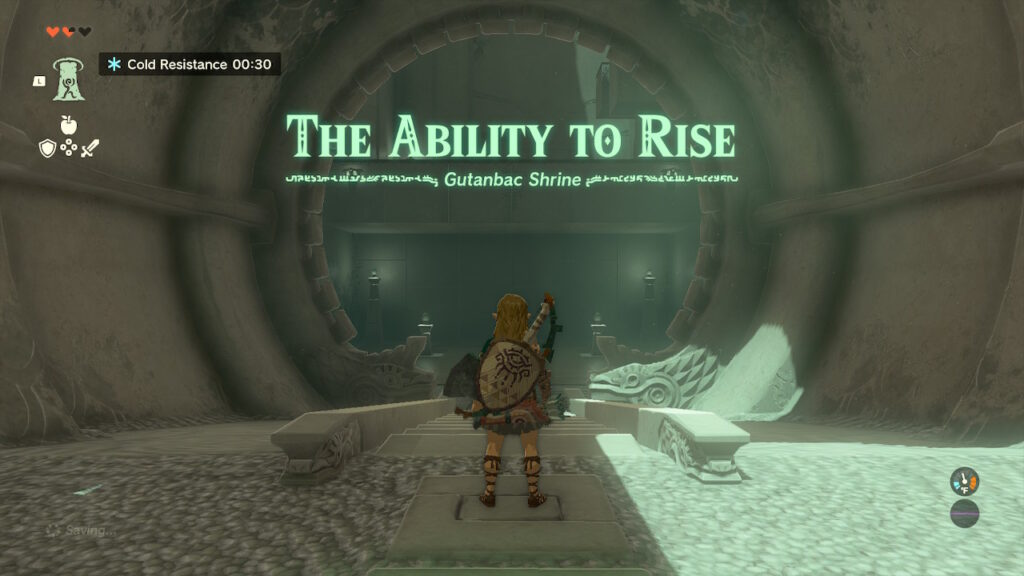 Link entering Gutanbac Shrine inLegend of Zelda: Tears of the Kingdom