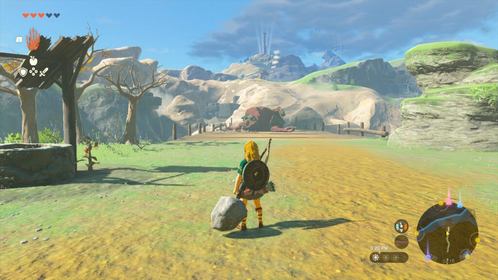 Link looking at a sleeping Hinox in Legend of Zelda: Tears of the Kingdom