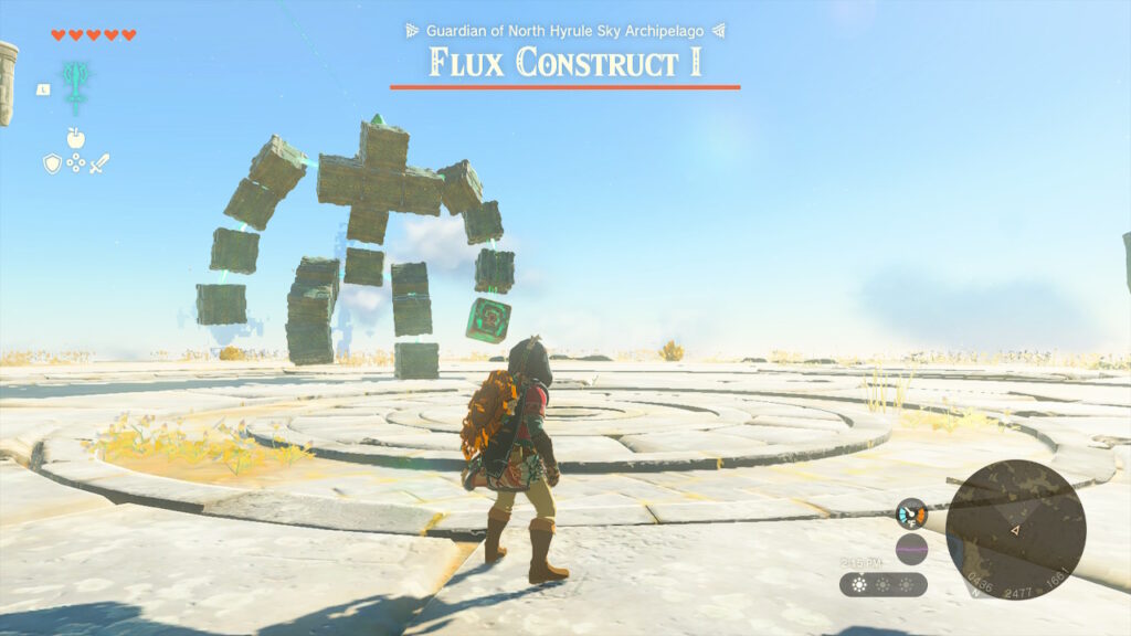 Link fights a Flux Construct in Tears of the Kingdom