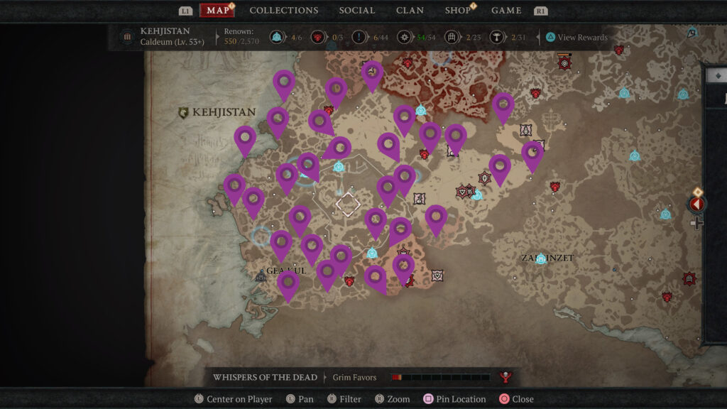 Kehjistan Altars of Lilith Map Diablo 4