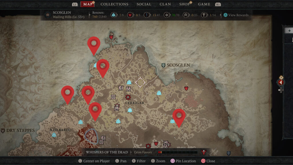 Diablo 4 Scosglen Mystery Chest Locations Map