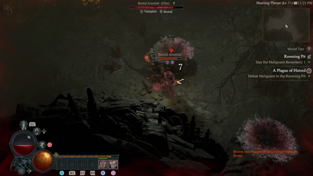 A Brutal Malignant appears after capturing a heart in Diablo 4