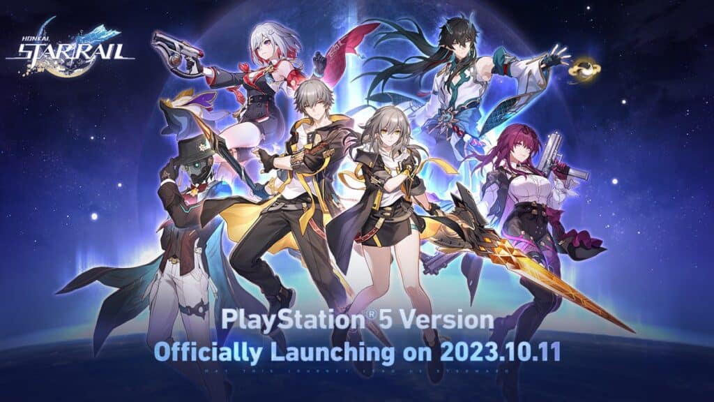 Honkai: Star Rail promo image reading PlayStation 5 Version Officially Launching on 2023.10.11.