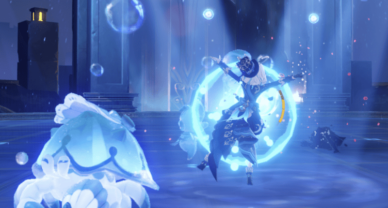 Furina performing her Elemental Skill in Ousia form.