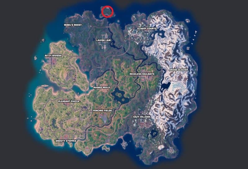 fornite solid snake npc location marked on the map